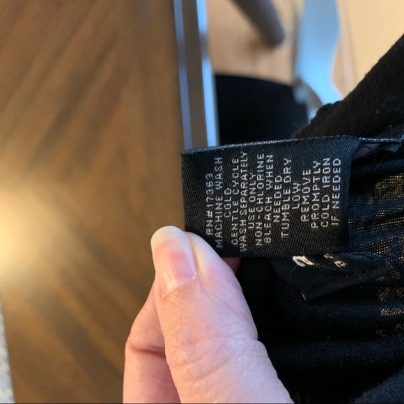 Liz Claiborne Cotton Dress Empire Waist- Black - Picture 4 of 6